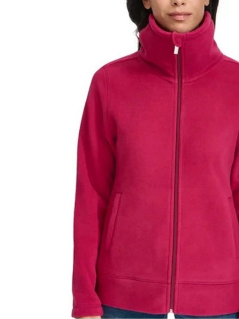 Calvin Klein Red Full-Zip Fleece Jacket - High Neck. Size M